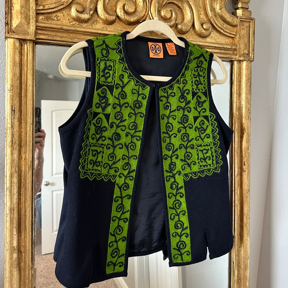 Tory Burch Wool Embroidered Vest - Picture 2 of 5